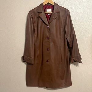 Michael Lawrence Genuine Leather Blazer Jacket Button up‎